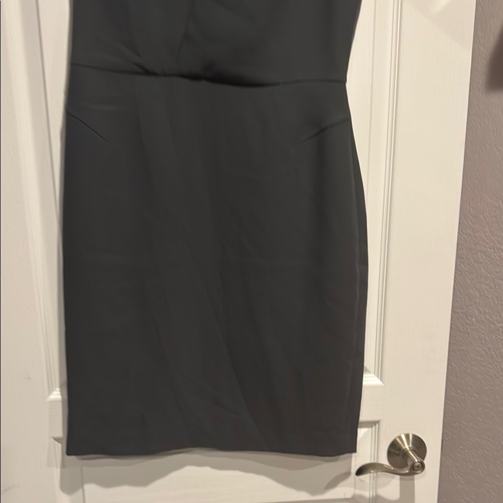 Banana Republic Gray Sheath Midi Dress V-Neck Sleeveless - Picture 4 of 7